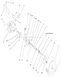 Rear Axle Assembly Diagram and Parts List for 26638 210000001-210999999 - 2001 Toro Lawn Mower
