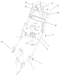 Handle Assembly Diagram and Parts List for 26639 8900001-8999999 - 1998 Toro Lawn Mower
