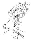Blade Assembly Diagram and Parts List for 26640B 3900001-3999999 - 1993 Toro Lawn Mower