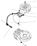 Ignition Assembly Diagram and Parts List for 26643 7900001-7999999 - 1997 Toro Lawn Mower