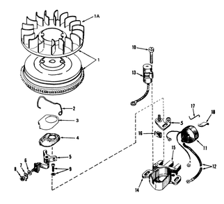 Magneto No. 610848 Diagram and Parts List for 38080 1000001 - 1999999 Toro Snow Blower