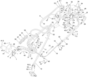 Manifold Hydraulic Assembly Diagram and Parts List for 22370 410400000 - 410499999 Toro Lawn Tractor Accessories