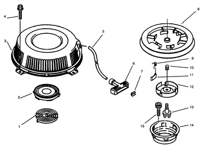 Part Location Diagram of 49088-2412 Toro Starter-Recoil (Incl. Ref. #1-5 & 8-14)
