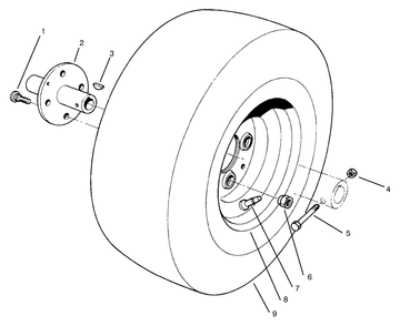 Front Wheel Assembly Diagram and Parts List for 30611 690001 - 699999 Toro Lawn Tractor