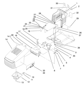 Hood Assembly Diagram and Parts List for 71196 8900001 - 8999999 Toro Lawn Tractor