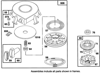 Engine Briggs & Stratton Model 28b707-0126-01 Diagram and Parts List for 70120 4900001 - 4999999 Toro Lawn Tractor