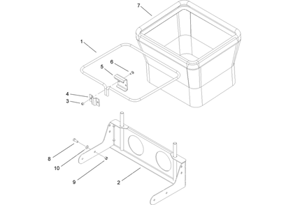 Bag Frame Mount Assembly Diagram and Parts List for 79214 316000001 - 316999999 Toro Lawn Tractor