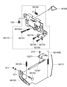 Control Equipment Assembly Diagram and Parts List for 74450TE (290000001-290999999)(2009) Toro Lawn Mower