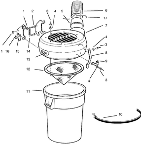 Canister Assembly Diagram and Parts List for 79402 69000001 - 69999999 Toro Lawn Tractor Accessories