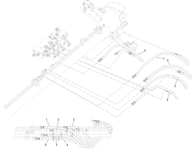 Loading Manifold Hydraulic Hose Assembly Diagram and Parts List for 23803 400000000 - 999999999 Toro Lawn Tractor Accessories
