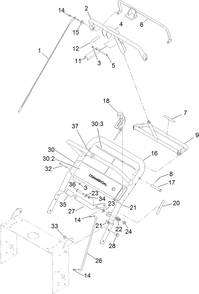 Handle And Control Assembly Diagram and Parts List for 39678 410300000-999999999 Toro Lawn Mower