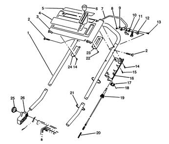 S.P. Handle Assembly Diagram and Parts List for 20917B 39000001 - 39999999 Toro Lawn Mower