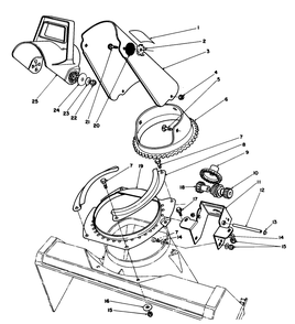 Discharge Chute Assembly Diagram and Parts List for 38185 2000001 - 2999999 Toro Snow Blower