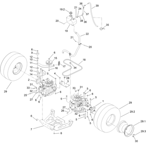 Ground Drive Assembly Diagram and Parts List for 72524 415000000 - 999999999 Toro Lawn Mower