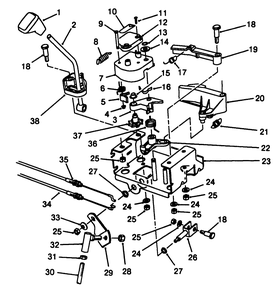 Traction Linkage Assembly Diagram and Parts List for 38500 8000001 - 8999999 Toro Snow Blower