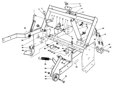 Parking Brake &-Lift Frame Assembly Diagram and Parts List for 30610 390001 - 399999 Toro Lawn Tractor