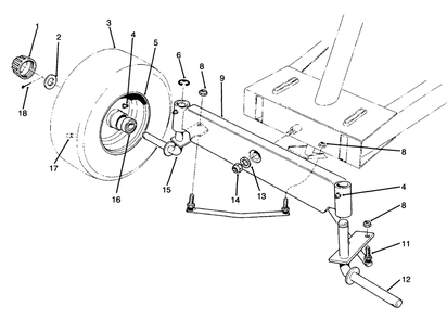 Front Axle Assembly Diagram and Parts List for 70040 49000001 - 49999999 Toro Lawn Tractor