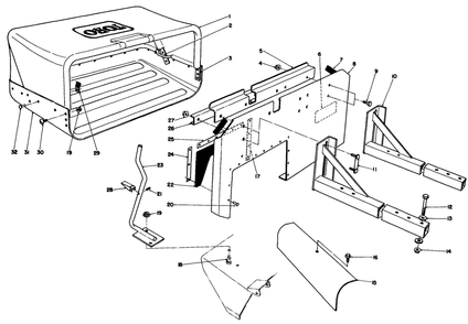 44" & 52" Bagging Kit Models 30126 & 30127 (Optional) Diagram and Parts List for 30111 6000001 - 6999999 Toro Lawn Tractor Accessories