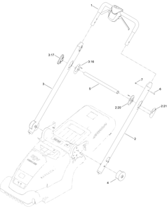 Handlebar And Control Assembly Diagram and Parts List for 21843 321000001 - 321999999 Toro Lawn Mower
