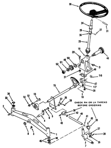 Front Axle And Steering Diagram and Parts List for 41-20OE03 2000001 - 2999999 Toro Lawn Tractor