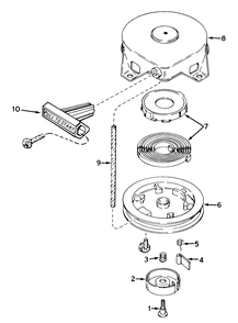 Rewind Starter No. 590537 Diagram and Parts List for 38210 9000001 - 9999999 Toro Snow Blower