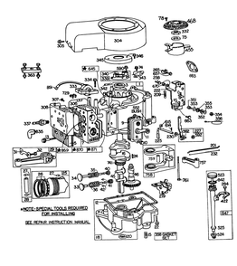 Briggs & Stratton Engine 252707-0223-01, Briggs & Stratton 252707-0177-01 Diagram and Parts List for 57357 1000001 - 1999999 Toro Lawn Tractor