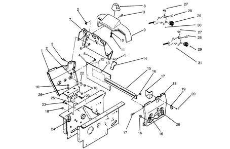 Dash And Side Panels Assembly Diagram and Parts List for 73501 59000412 - 59002868 Toro Lawn Tractor