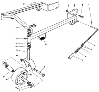 44" Carrier Frame Model No. 30144 Diagram and Parts List for 30113 5000001 - 5999999 Toro Lawn Tractor Accessories