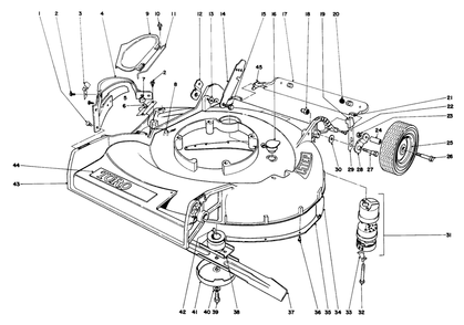 Housing Assembly Model 21273 (Continued) Diagram and Parts List for 21073 3000001 - 3999999 Toro Lawn Mower