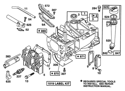 Engine Briggs & Stratton Model 124702-0189-01 Diagram and Parts List for 20327B 2000001 - 2999999 Toro Lawn Mower