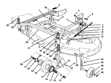 Carrier Frame Assembly Diagram and Parts List for 30152 492001 - 499999 Toro Lawn Mower