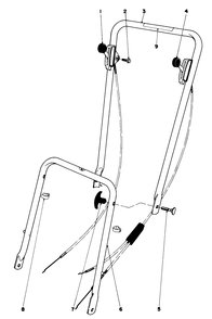 Handle Assembly Diagram and Parts List for 16655 8000001 - 8999999 Toro Lawn Mower