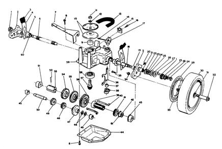 Gear Case Assembly Diagram and Parts List for 20624 8000001 - 8999999 Toro Lawn Mower
