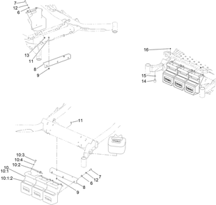 Weight Assembly Diagram and Parts List for 78562 412200000 - 999999999 Toro Lawn Tractor