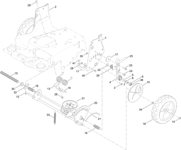 Traction And Height-Of-Cut Assembly Diagram and Parts List for 22210 400000000-402099999 Toro Lawn Mower