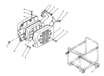 Muffler Assembly Diagram and Parts List for 62018 3000001 - 3999999 Toro Generator