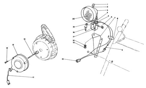Light Kit No. 54-9822 (Optional) Diagram and Parts List for 38065 0000001 - 0999999 Toro Snow Blower