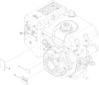 Engine Decal Assembly Diagram and Parts List for 38850 411400000 - 413969999 Toro Snow Blower