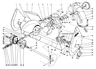 Auger Assembly Diagram and Parts List for 38040 7000001 - 7999999 Toro Snow Blower