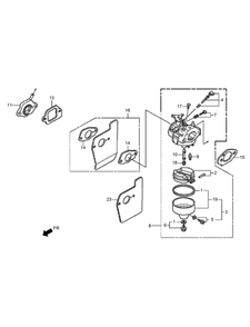 Carburetor Assembly Diagram and Parts List for 2602 312000001 - 312999999 Toro Lawn Tractor Accessories