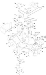 50in Deck And Decal Assembly Diagram and Parts List for 75750 409479951 - 410219308 Toro Lawn Tractor