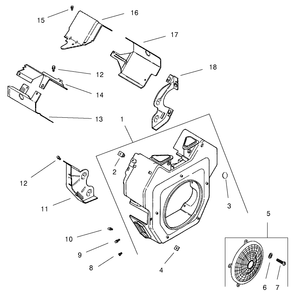 Group 6-Blower Housing & Baffles Diagram and Parts List for 22305TE 990001 - 999999 Toro Lawn Tractor Accessories