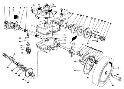 Gear Case Assembly Diagram and Parts List for 20715 3000001 - 3999999 Toro Lawn Mower