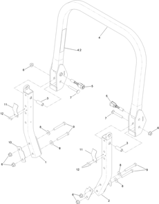 Roll-Over Protection System Assembly  No. 142-9749 Diagram and Parts List for 72144 413000000 - 999999999 Toro Lawn Tractor