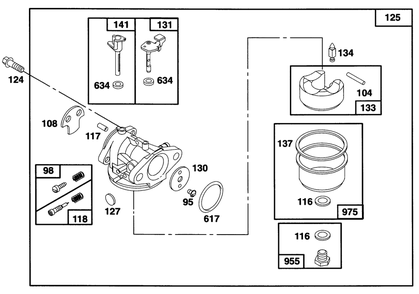 Engine Briggs & Stratton Model 122702-0182-01 Diagram and Parts List for 20907B 4900001 - 4999999 Toro Lawn Mower