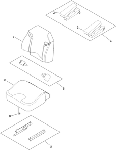 Seat Assembly Diagram and Parts List for 74951 (311000001-311000402)(2011) Toro Lawn Mower