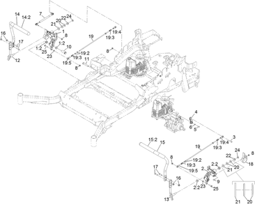 Motion Controls Assembly Diagram and Parts List for 72968 412413921 - 412799999 Toro Lawn Tractor