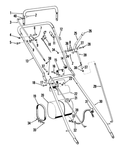 25" & 34" Handle Assembly Diagram and Parts List for 23200 7000001 - 7999999 Toro Lawn Mower