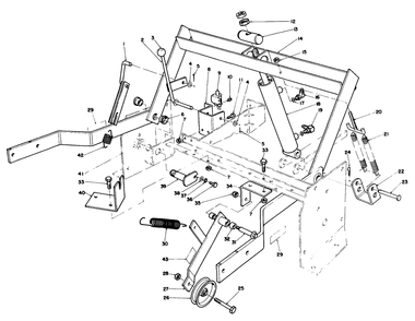 Parking Brake & Lift Frame Assembly Diagram and Parts List for 30718 1000001 - 1999999 Toro Lawn Tractor