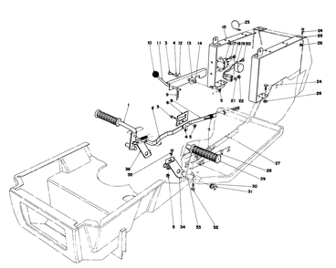 Brake & Clutch Pedal Assembly Diagram and Parts List for 57356 9000001 - 9999999 Toro Lawn Tractor